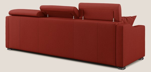 Amber divano letto angolare in tessuto smacchiabile T05 rosso