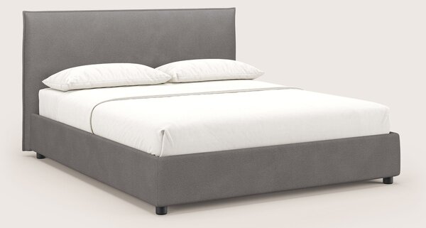 Nina letto contenitore dal design minimal in microfibra effetto pelle