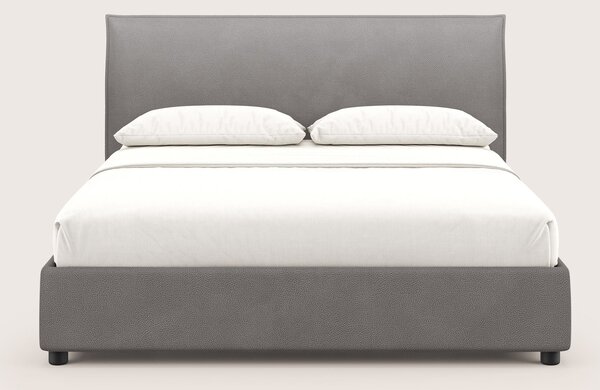 Nina letto contenitore dal design minimal in microfibra effetto pelle