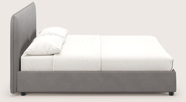 Nina letto contenitore dal design minimal in microfibra effetto pelle