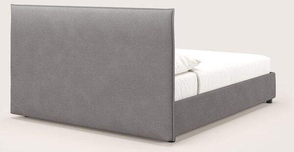 Nina letto contenitore dal design minimal in microfibra effetto pelle
