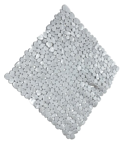 Tappeto antiscivolo quadrato Stones in pvc grigio 54 x 54 cm