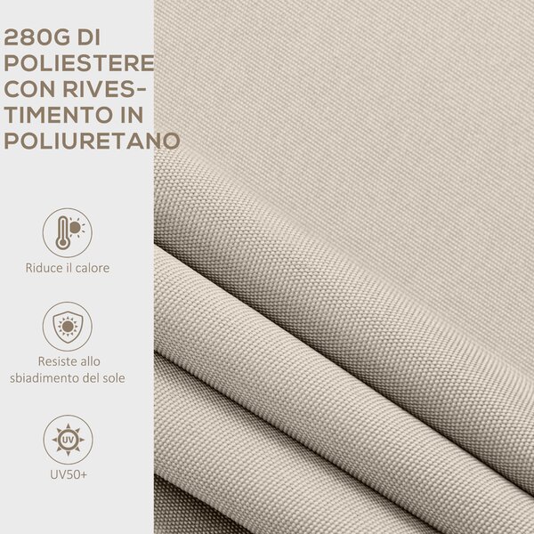 Outsunny Tenda da Sole a Bracci Regolabile 5°-35° con manovella, Telaio in Alluminio e Poliestere, 200x250 cm, Crema | Aosom Italy