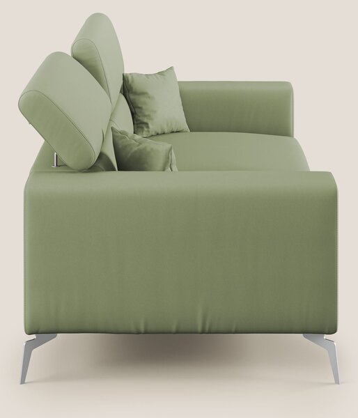 Blade Divano moderno con poggiatesta reclinabili in Ecopelle T04 verde