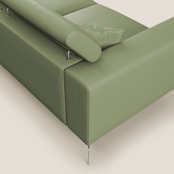 Blade Divano moderno con poggiatesta reclinabili in Ecopelle T04 verde