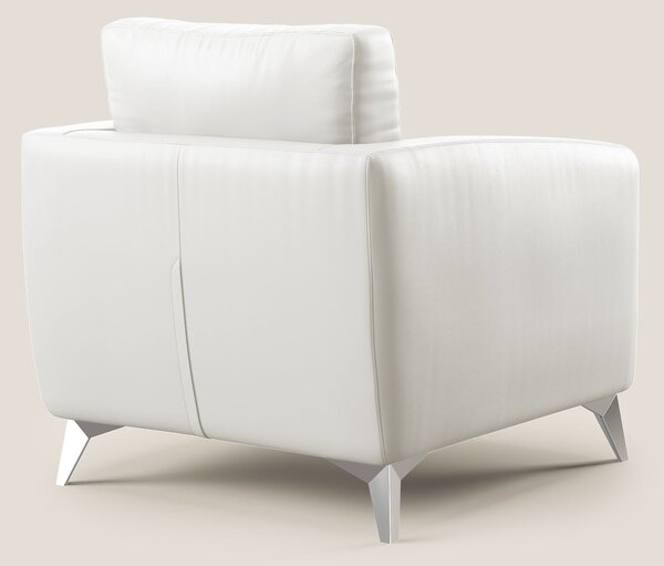 Orione Poltroncina in ecopelle moderna e impermeabile T04 bianco