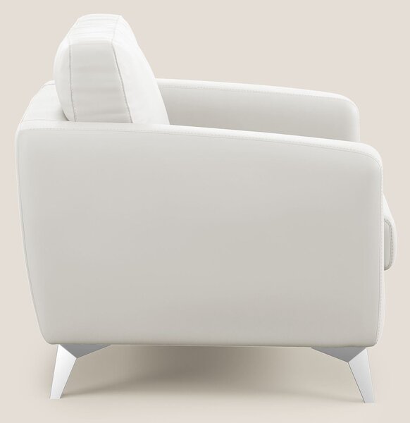 Orione Poltroncina in ecopelle moderna e impermeabile T04 bianco