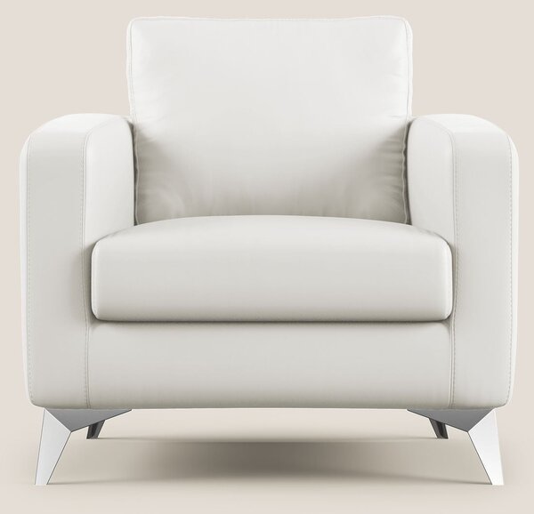 Orione Poltroncina in ecopelle moderna e impermeabile T04 bianco