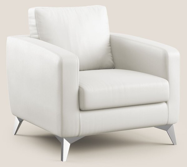 Orione Poltroncina in ecopelle moderna e impermeabile T04 bianco