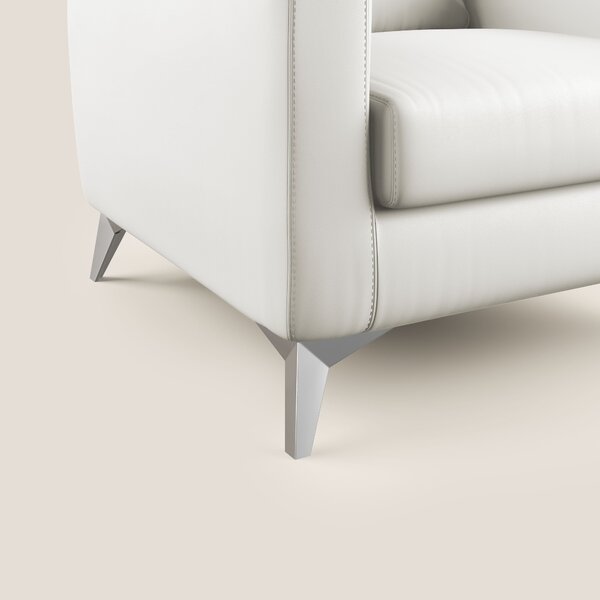 Orione Poltroncina in ecopelle moderna e impermeabile T04 bianco