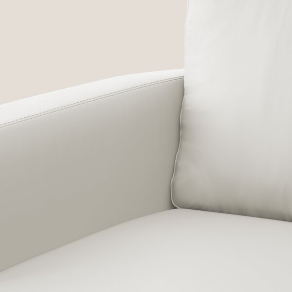 Orione Poltroncina in ecopelle moderna e impermeabile T04 bianco