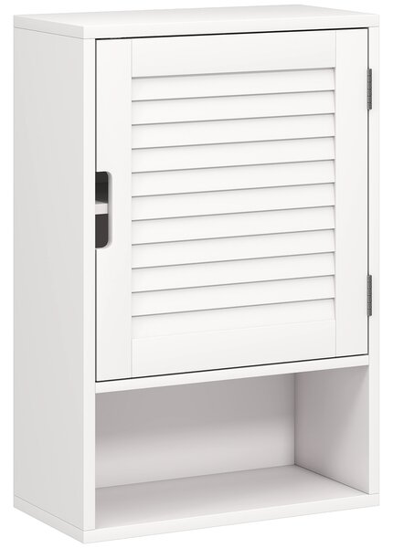 HOMCOM Armadietto Bagno a Parete con Ripiano Regolabile e Anta Ammortizzata, 40x20x60 cm, Bianco | Aosom Italy