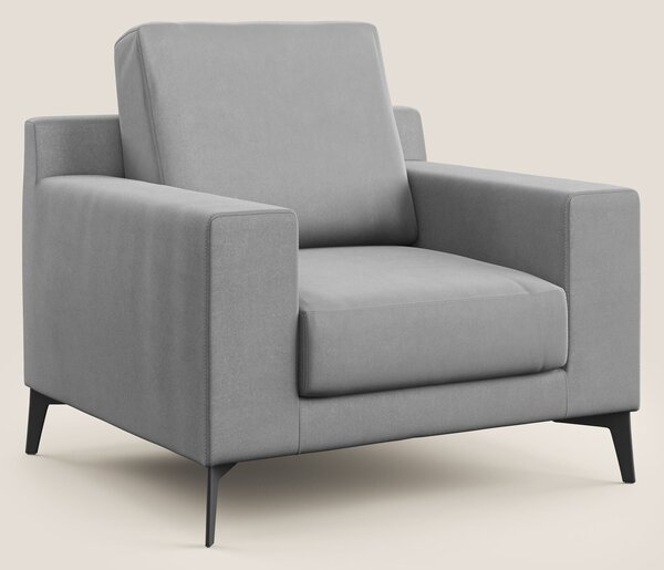 Prestige poltroncina moderna in microfibra smacchiabile T11 grigio