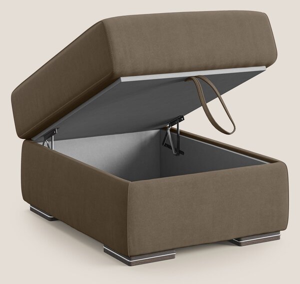 Sun pouf apribile contenitore in microfibra smacchiabile T11 marrone