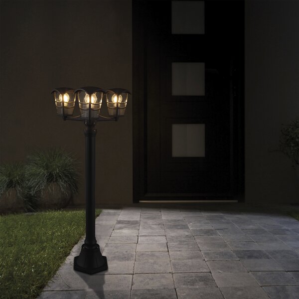 Lampione da giardino Palama H176 cm, E27 in alluminio, nero 3x IP44 INSPIRE