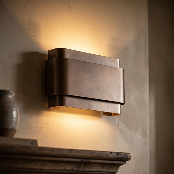 Applique da parete industriale bronzo scuro 2 luci - Coen