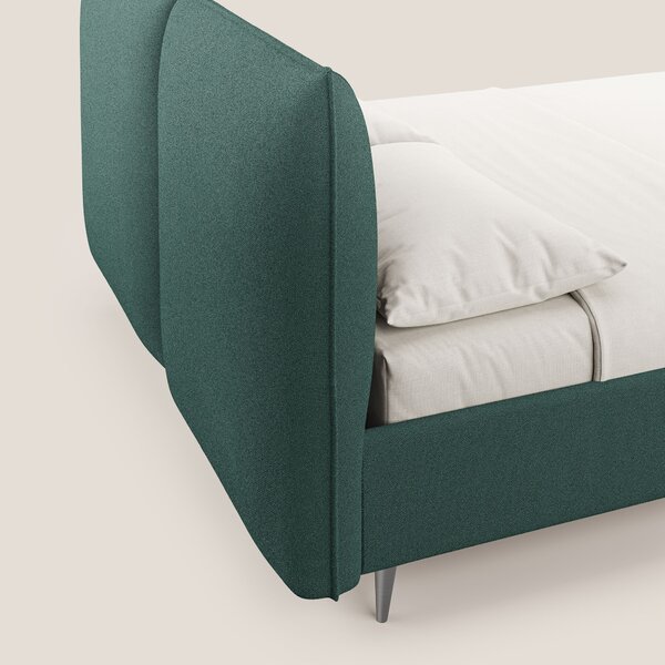 Adone letto imbottito contenitore a doppia pannellatura in bouclet imp