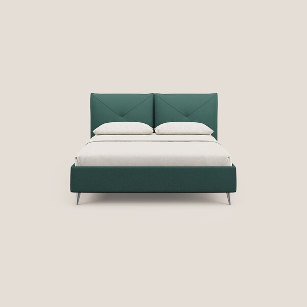 Adone letto imbottito contenitore a doppia pannellatura in bouclet imp
