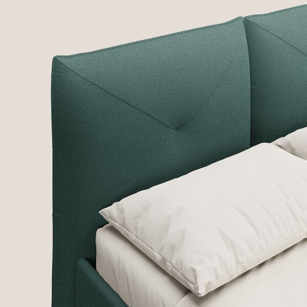 Adone letto imbottito contenitore a doppia pannellatura in bouclet imp