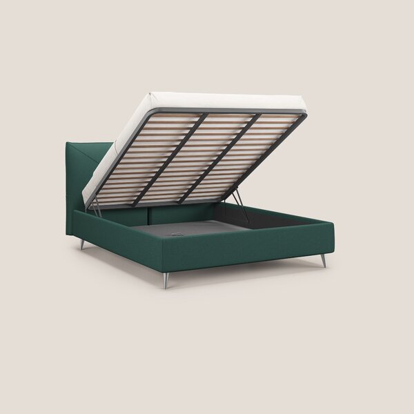 Adone letto imbottito contenitore a doppia pannellatura in bouclet imp