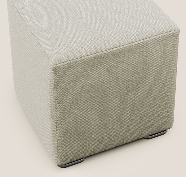 Cube pouf in tessuto morbido smacchiabile T05 panna