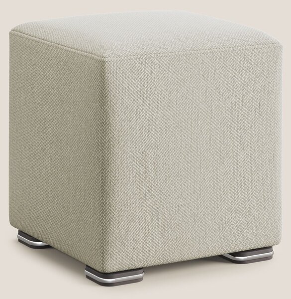 Cube pouf in tessuto morbido smacchiabile T05 panna