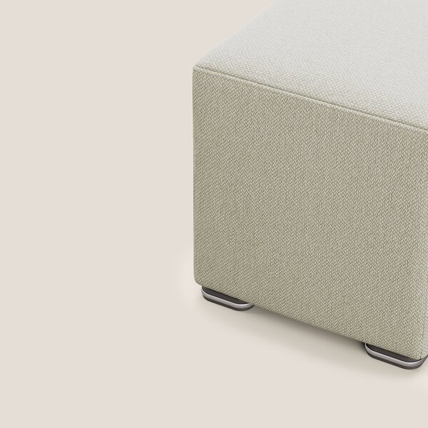 Cube pouf in tessuto morbido smacchiabile T05 panna