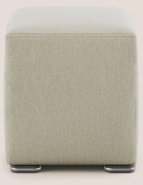 Cube pouf in tessuto morbido smacchiabile T05 panna