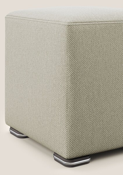 Cube pouf in tessuto morbido smacchiabile T05 panna