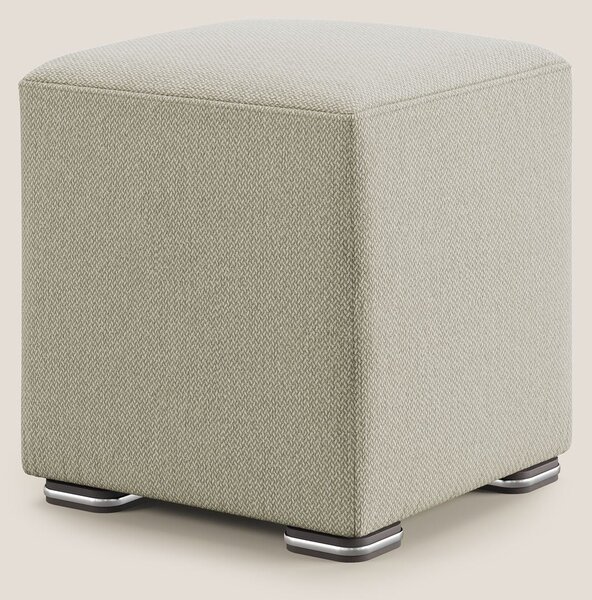Cube pouf in tessuto morbido smacchiabile T05 panna