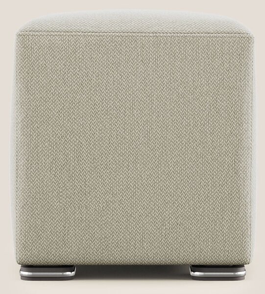 Cube pouf in tessuto morbido smacchiabile T05 panna
