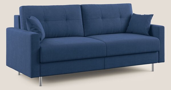 Megan divano letto matrimoniale in microfibra smacchiabile T11 blu