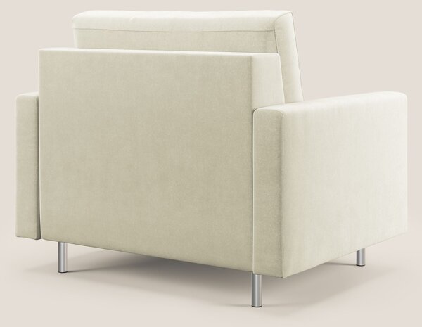 Megan poltrona letto in microfibra smacchiabile T11 panna