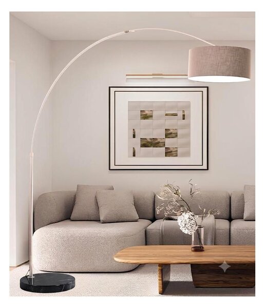 BOING G PIANTANA AD ARCO IN METALLO ORO O NICHEL CON PARALUME IN TESSUTO DI LINO 3 COLORI MODERNA
