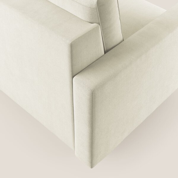 Megan poltrona letto in microfibra smacchiabile T11 panna