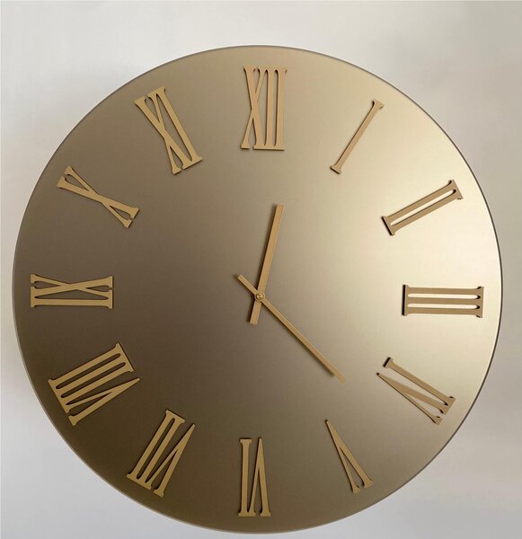 Orologio Da Muro 80 cm SIRIO BIG Quadrante Satinato Bronzo Diametro 80 cm lancette in metallo numeri colore oro Metallizzato a rilievo