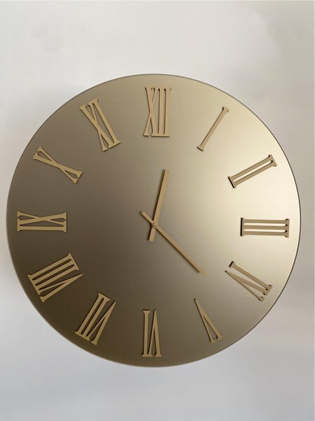 Orologio Da Muro 80 cm SIRIO BIG Quadrante Satinato Bronzo Diametro 80 cm lancette in metallo numeri colore oro Metallizzato a rilievo