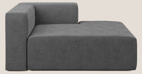 Nettuno modulo chaise longue in morbido tessuto bouclè T07 antracite