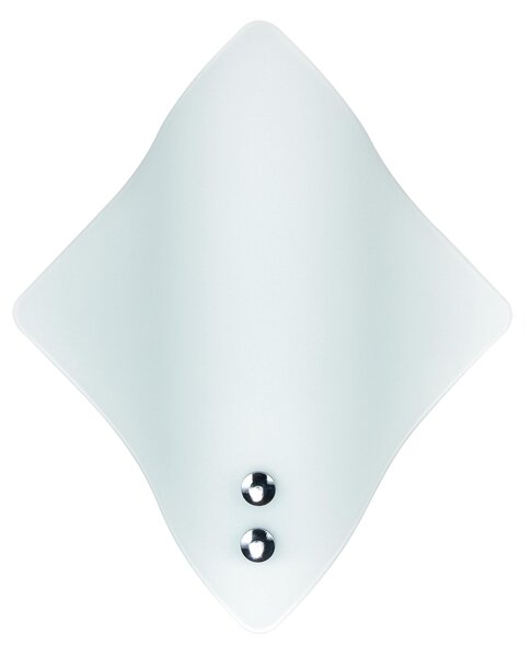 Applique Rombo Vetro Bianco Semplice Lampada Moderna E27 Ambiente 64/01712