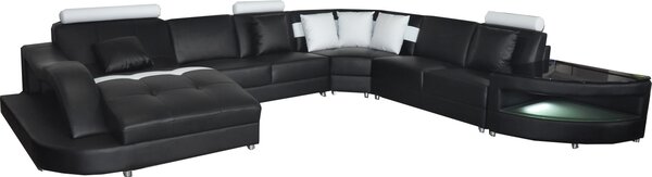 Divani in pelle zona giorno angolare suite design divano moderno a U L6015 + tavolo