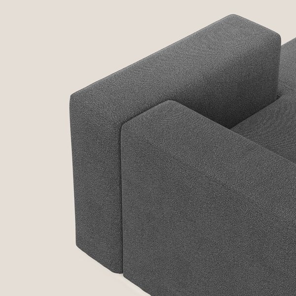 Nettuno modulo chaise longue in morbido tessuto bouclè T07 antracite