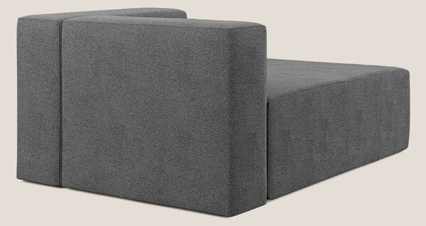 Nettuno modulo chaise longue in morbido tessuto bouclè T07 antracite