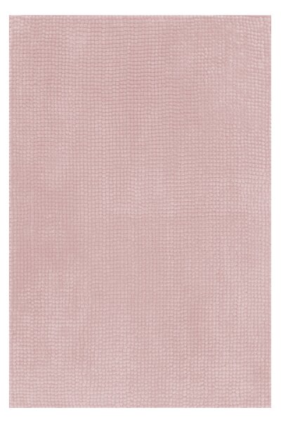 Tappeto bagno rettangolare Fluffy in poliestere rosa 80 x 50 cm