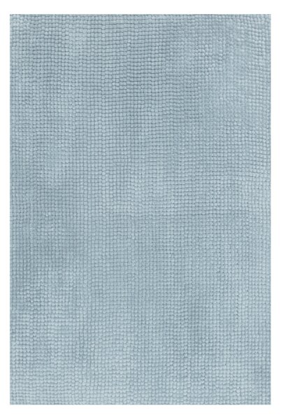 Tappeto bagno rettangolare Fluffy in poliestere azzurro 80 x 50 cm