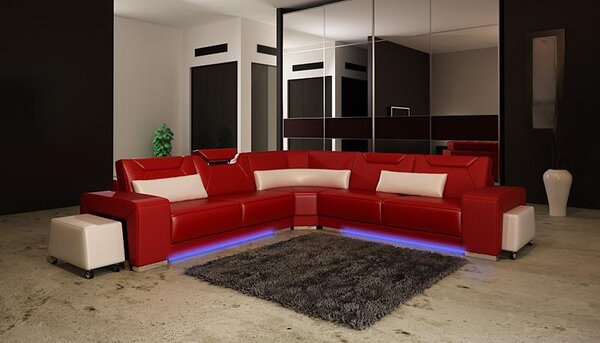 Divano in pelle con USB zona giorno divano angolare divano angolare design divano moderno F3011B