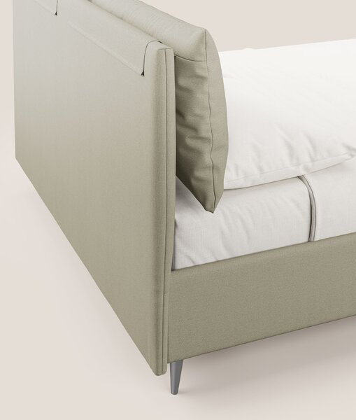 Elsa letto imbottito con vano contenitore in tessuto smacchiabile T05
