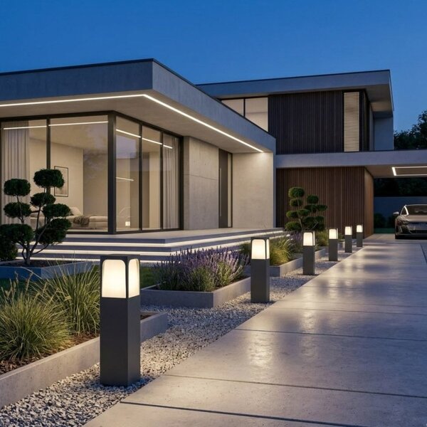 Lampioncino moderno top light york ga e27 led ip54 alluminio policarbonato - Top Light