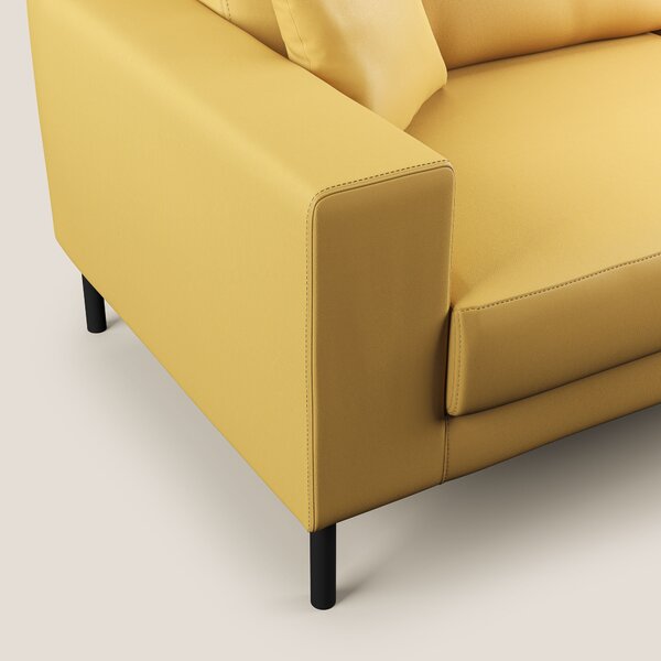 Uranio divano moderno lineare in Ecopelle impermeabile T04 giallo