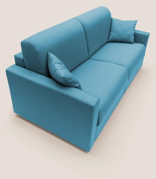 Chris Divano letto matrimoniale in tessuto impermeabile T13 azzurro