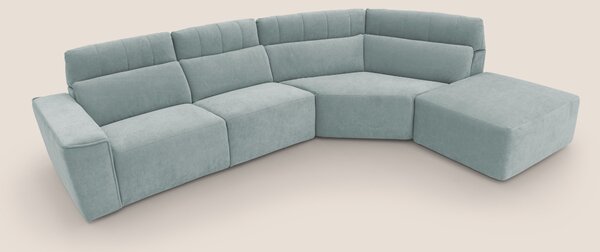 Clark Divano angolare con opzione relax elettrico in tessuto smacchiab